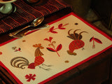 Leacock Coq D'or - 4 Placemats and Napkins