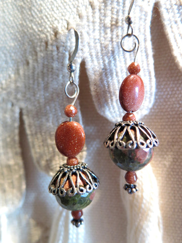 Lustre with Goldstone and Unakite