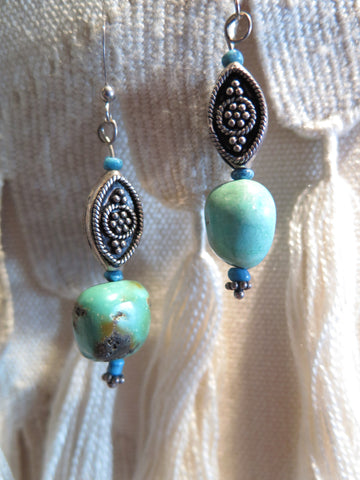 Turquoise, Mother of Pearl, Sterling Silver