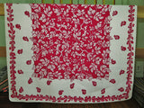 Cherries on the Linen Card Table Set - Cloth and 4 Napkins