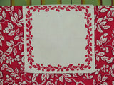 Cherries on the Linen Card Table Set - Cloth and 4 Napkins