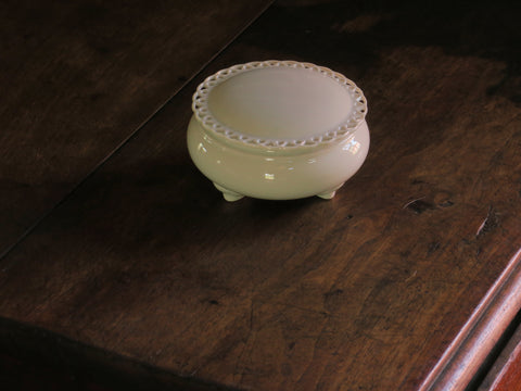White Porcelain Footed Box @ Lace Edge