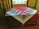A Geometric Design Vintage Linen Tablecloth